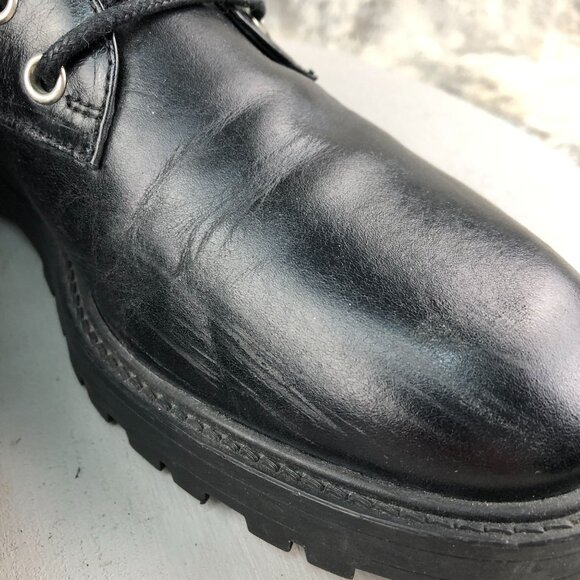 Zara Women's EU 39 Basic Collection Black Pearl Studded Lace-Up Combat Boots - Picture 6 of 15